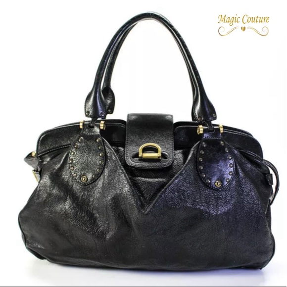 Frye Handbags - Frye Black Pebble Leather Studded Accent Shoulder Bag🖤💛🖤